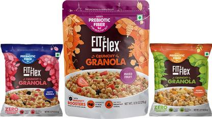 FIT & Flex Mixed Fruit 275gm + Happy Berries 25gm + Mango Coconut 25gm Pouch