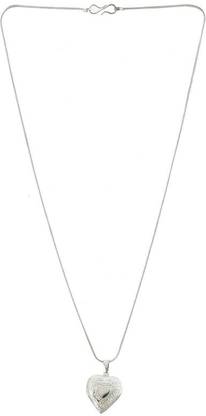 Handicraft Kottage  Pandent Silver Plated Casual Necklace Jewellery for Women/Girl - Heart Shape (Silver) Gold-plated Brass