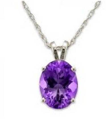 RATAN BAZAAR Silver Amethyst Stone Pendant