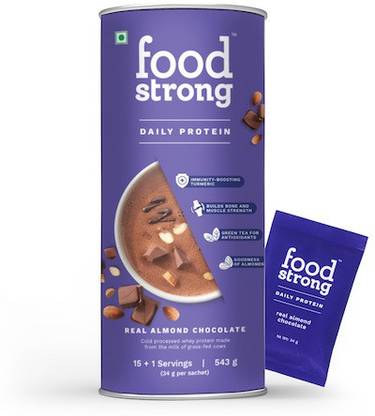 foodstrong Daily Protein, Turmeric & Green Tea, Zero Sugar, No Preservatives, Antibiotic Free Whey Protein