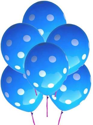 Flipace Printed Blue Color Polka Dot Balloons For Decoration/Party/Function Balloon