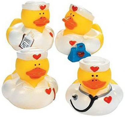 Oriental Trading Company Fun Express Nurse Rubber Duckies Set of 12 Great get Well Soon and Nurse Week Gifts Bath Toy