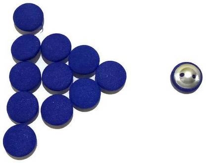 AKSHAR Pack of 20 Fabric Plain Royal Blue Colored Buttons Fabric Buttons