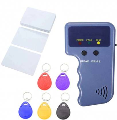 HARI ENTERPRISE Handheld 125KHz EM4100 RFID Copier Writer Duplicator Programmer Reader + EM4305 T5577 Rewritable ID Keyfobs Tags Card Card Reader