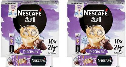 Nescafe 3 in 1 Mocha Ice, 10*21g, (210g) Instant Coffee (Pack Of 2),420g Instant Coffee