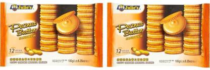 Julie's Peanut Butter Sandwich Cookies,180g (Pack Of 2),360g Cream Sandwich Biscuit