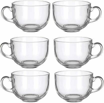 Durgma Pack of 6 Glass otak Transparent Glass Tea Coffee Round Shape cup - 100 ml app. (Pack of 6 )
