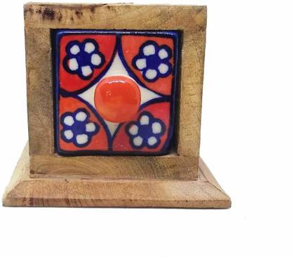 HFC BHARAT Indian Handcrafted Multicolor Ceramic Table top Drawer (Multicolor, 1 Drawer) Decorative Showpiece  -  12 cm