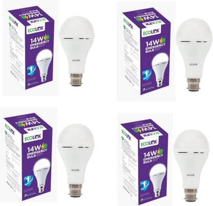 EcoLink Inverter Bulb 14 Watt Rechargeable Emergency LED Bulb Pack of 4 4 hrs Bulb Emergency Light