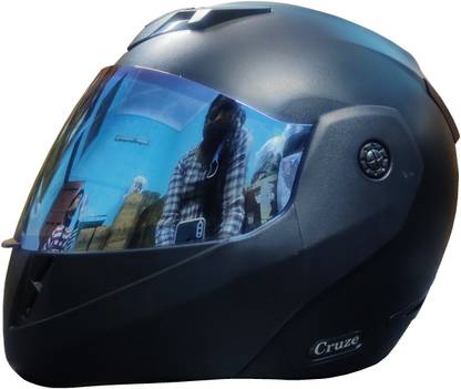 ABP CRUZE FlipUp Matte Black (Blue Visor) Motorbike Helmet Motorbike Helmet