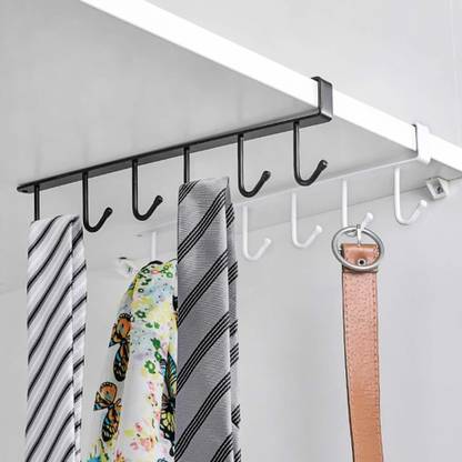 DIYASALES 6 Hooks Under Shelf Cup Holder Stand for Kitchen Multi-Functional Utensil Rack Hook 6
