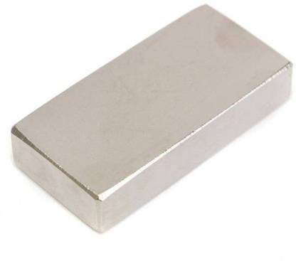 GMT 1 Pieces Of 50mm x 25mm x 12.5mm Block Shaped Neodymium Super Strong Magnets For Kids & Adults Multipurpose Office Magnets Pack of 1  (Silver) Multipurpose Office Magnets Pack of 1