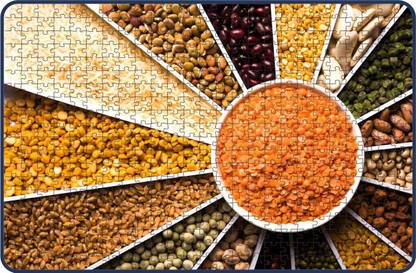 Webby Abstract Food Grains Wooden Jigsaw Puzzle, 500 pieces