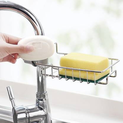 Newvent Folding Sink Faucet Tray Rack Steel Wall Shelf