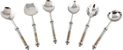 MFU Crystal Style Serving Spoons In Stainless Steel Stainless Steel Serving Spoon Set