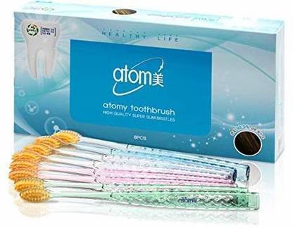 ATOMY Toothbrush, Pack of 8 Toothbrushes-Branded Product Soft Toothbrush