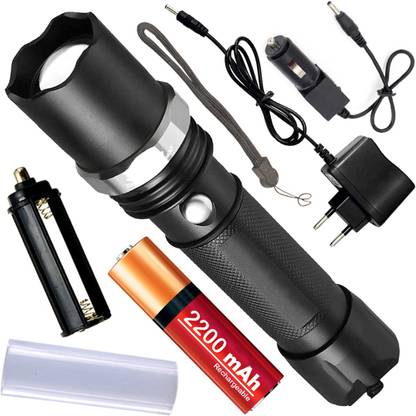 FGHHJ OSL CREE Waterproof 400 Meter Zoomable Laser LED Full Metal Body Rechargeable 3 Mode Flashlight Torch Outdoor Lamp Industrial Security Purpose Military Grade Search Light 18W (6 Month Warranty) Torch