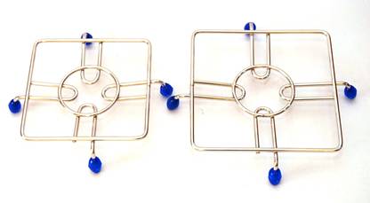 KNEssential Heavy Duty Stainless Steel Table Square Shape Wire Ring Stand/Trivet - 2 Piece Set (6" & 7") Steel Trivet