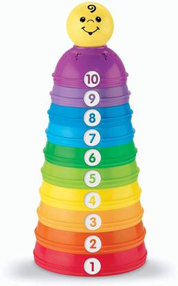 FISHER-PRICE W4472 Brilliant Basics Stack and Roll Cups