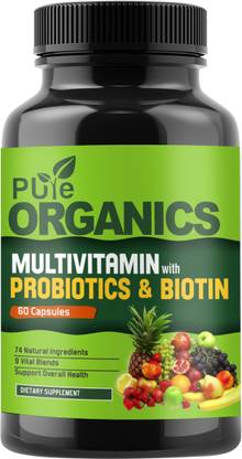 Pure Organics Daily Multivitamin Supplement for men & women. Multivitamins with Ginseng Extract