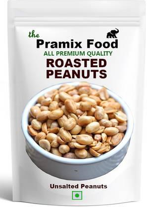 Pramix Roasted Unsalted Peanuts [Grade A Peanuts, Skin Removed] 400 gm