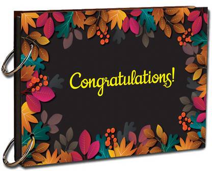 paper pebbles Them Congratulation Leaf Design Black Background Scrap Book Album