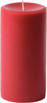 SAPI'S Unscented 100% Pure Wax Red Pillar Candles, Unscented (Red), Red Smokeless Pillar Candles Candle