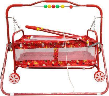 Style Jhula, swing for new born with wheels and net Bassinet