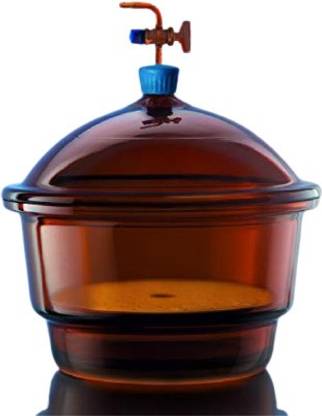 BOROSIL 3083044 3.3 Glass Desiccators, 250 mm Vacuum Desiccator