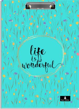 paper pebbles Color Life is wonderful Digital Reprint Clip Board Exam Pad