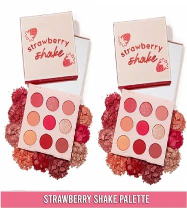 SHIMPY99 Colourpop glitter and matte 9 Colors strawberry shake eyeshadow palette 9 ml