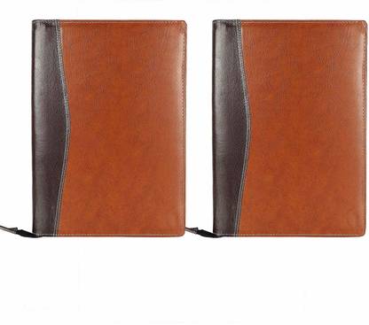 Msquare Supplies PU Leather Leatherette Material Professional File Folders for Certificates, Documents Holder with 20 Leafs, Size-FS