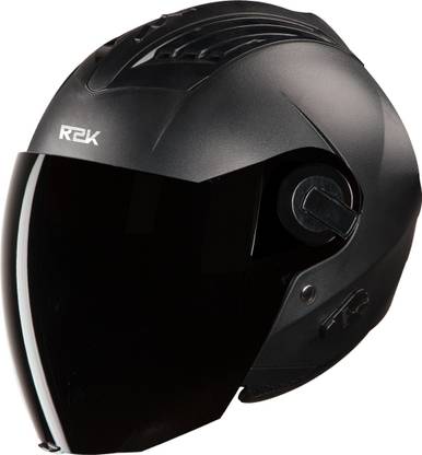 Steelbird SBA-3 R2K Classic Open Face Helmet in Black with Smoke Visor Motorbike Helmet