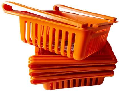 Novelty Store Fruits/Vegetables Kitchen Rack Plastic 4 Pcs Set Adjustable Storage Rack Regular Fridge Rack For Fruits/Vegetables/Dry Fruits/Chocolates