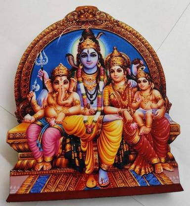 Vils Lord Shri Shiva, Parvati, Ganesha & Murugan Religious Frame