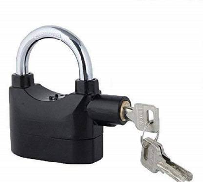 TFH TREASURE FOR HOME Universal Anti-Theft Security Pad Alarm Lock 3 Keys System Waterproof with Smart Alarm Siren Motion Sensor for Door Gate Home Cycle Shop Office Shutter and Bikes - (Black) Safety Lock