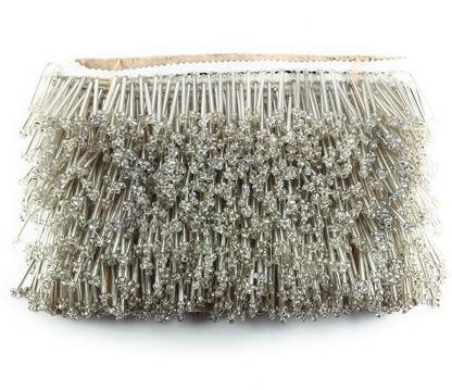 Zenith Traders Zenith Silver Pipe Fringes lace for Dress/Sarees/Blouses/Suits Lace Saree Falls