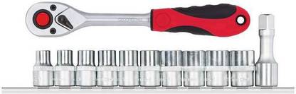 Gedore RED Sockets +Ratchet 1/2 hex. +rail 12pcs Socket Set