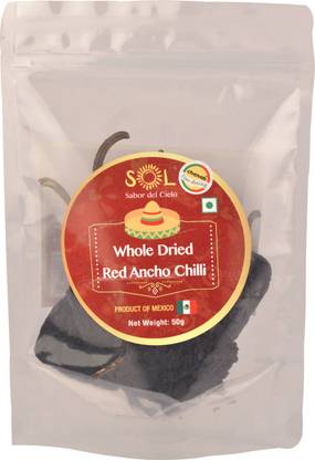 Sol Whole Dried Red Ancho Chillies with stem