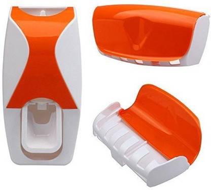 Insasta New automatic toothpaste dispenser with 5 pic toothbrush holder with case Plastic Toothbrush Holder