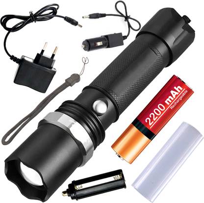 FGHC OSL 3 Mode CREE 400 Meter Range Zoomable Waterproof Chargeable LED Full Metal Body 18W Flashlight Torch Home / Outdoor Lamp 2200 mAh Torch