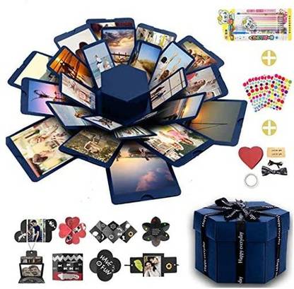 ROSE HANNABABY Wanateber Explosion Box, DIY Explosion Gift Box for Handmade Photo Album Box with 6 Faces for Birthday Gift, Mother's Da
