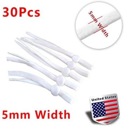 20cm Long Each Band 30Pcs for Sewing Elasitc Cord Stretch DIY Ear Band Loop White Tbwisher 30Pcs 1/4 Inch Adjustable Elastic Band