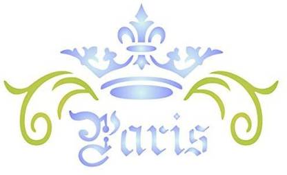 Stencils for Walls Paris Crown Stencil - 5 x 3 inch (S) - Reusable Vintage French Themed Word Wall Stencils for Painting - Use on Paper Pro