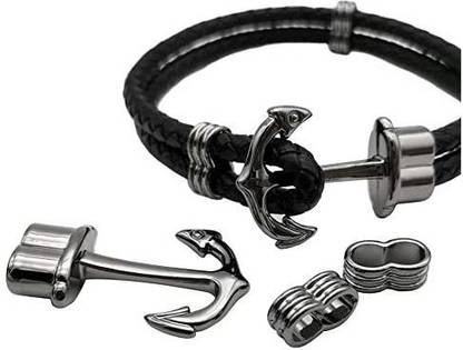 shapesbyX 10 Sets Anchor Hook Clasps for Bracelet Making 5.5mm Hole Metal Charm End