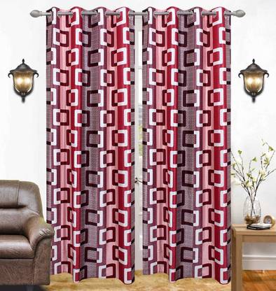 Acoma 182.88 cm (6 ft) Polyester Semi Transparent Shower Curtain (Pack Of 2)