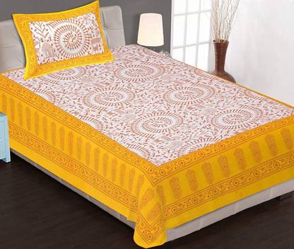 Navkar Creation 141 TC Cotton Double Printed Flat Bedsheet