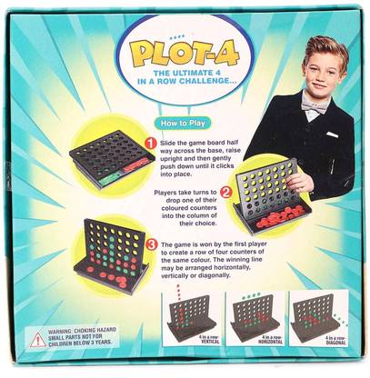 DIOART IIVV-121-™Plot-4 Board Game Family Game, Multi Color Educational Board Games