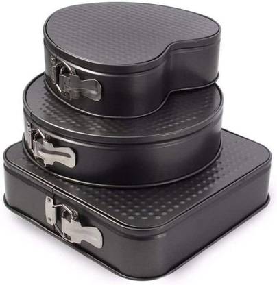 GALLESH ENTERPRISE Cake Mould Of Shapes Square/Heart/Round for Mould Cake Mould Combo Set( PACK OF 3) Black Full Cake Maker Cake Maker
