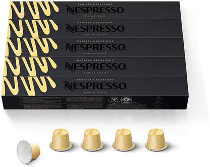 Nespresso Capsules Vanilla Éclair, 50 Espresso Coffee Pods Roast & Ground Coffee